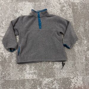 L.L. Bean Gray and Blue Zip-Up Sweater for women